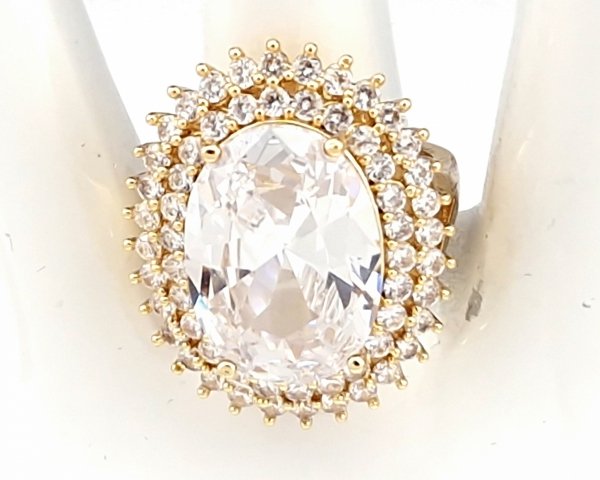gold ring 17,00mm. gold-plated engagement xuping