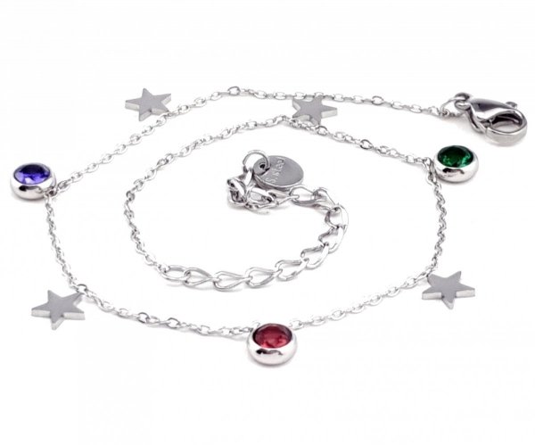 BRACELET, SILVER CELEBRITY STAINLESS STEEL