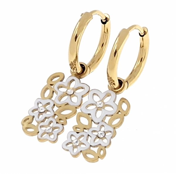 gold earrings made of stainless steel