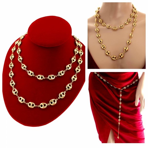 GOLD CHAIN NECKLACE celebrity STAINLESS STEEL