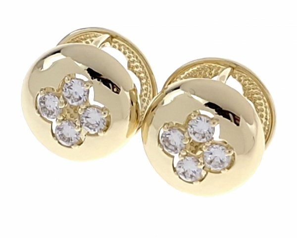 gold plated earrings with exclusive cubic zirconia