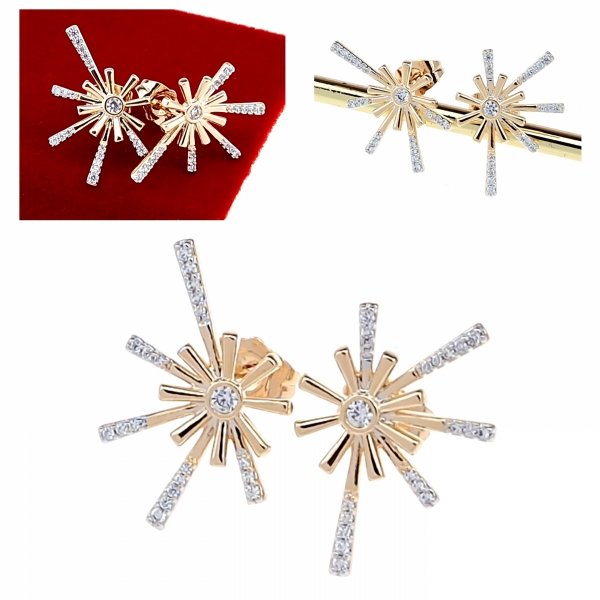 gold plated earrings with exclusive cubic zirconia