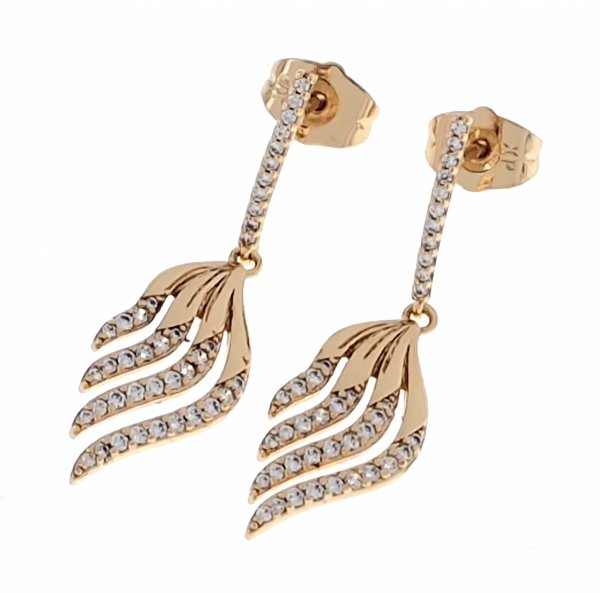 gold plated earrings with exclusive cubic zirconia