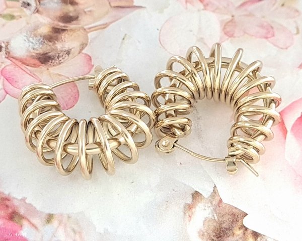 gold earrings made of stainless steel