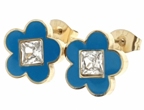 gold earrings made of stainless steel