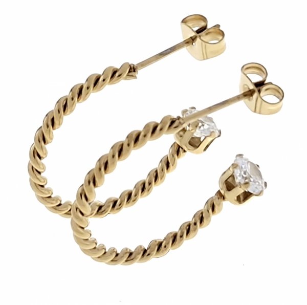 gold earrings made of stainless steel