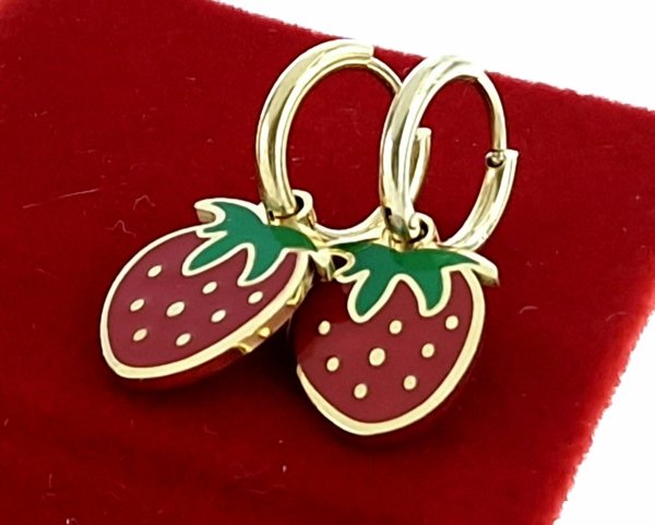 gold earrings made of stainless steel