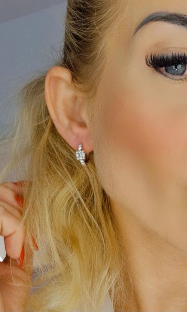 gold plated earrings with exclusive cubic zirconia