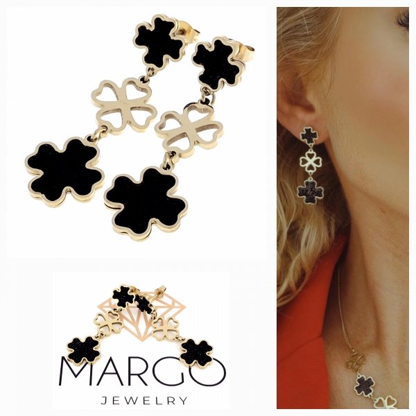 gold earrings made of stainless steel