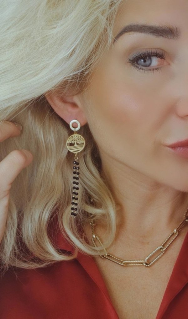 gold earrings made of stainless steel