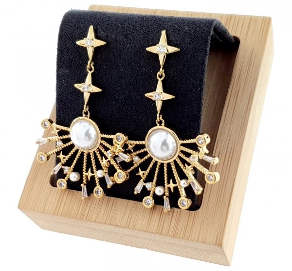gold plated earrings with exclusive cubic zirconia