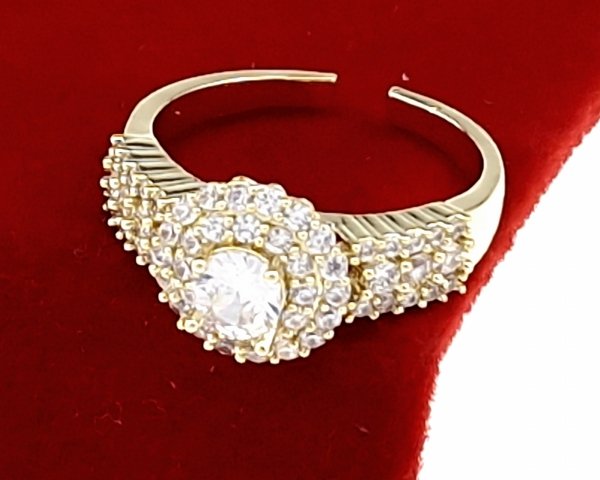 gold ring 17,00mm. gold-plated engagement xuping