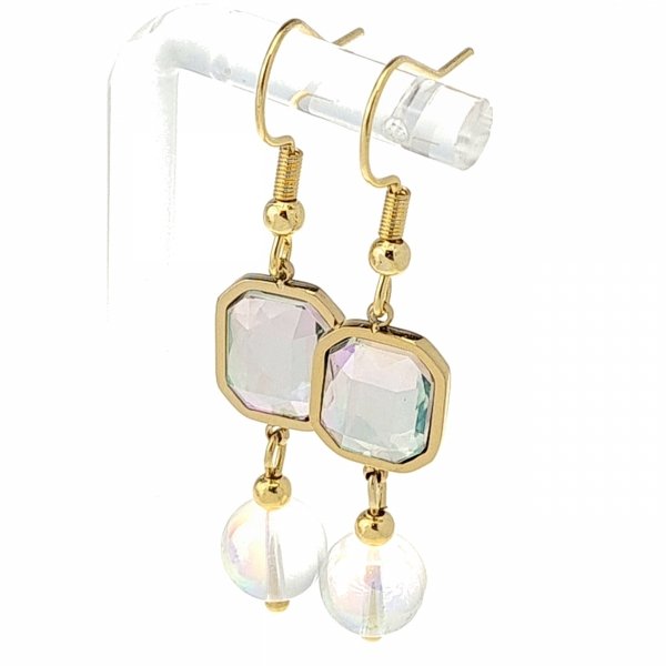 gold earrings made of stainless steel