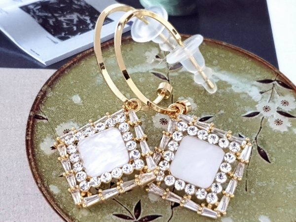 gold plated earrings with exclusive cubic zirconia