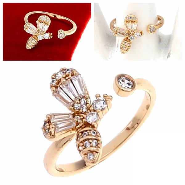 gold ring 17,00mm. gold-plated engagement xuping