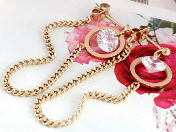 gold earrings made of stainless steel