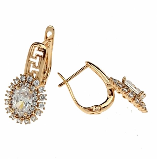 gold plated earrings with exclusive cubic zirconia