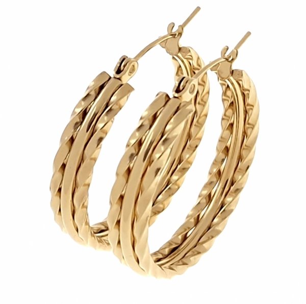gold earrings made of stainless steel