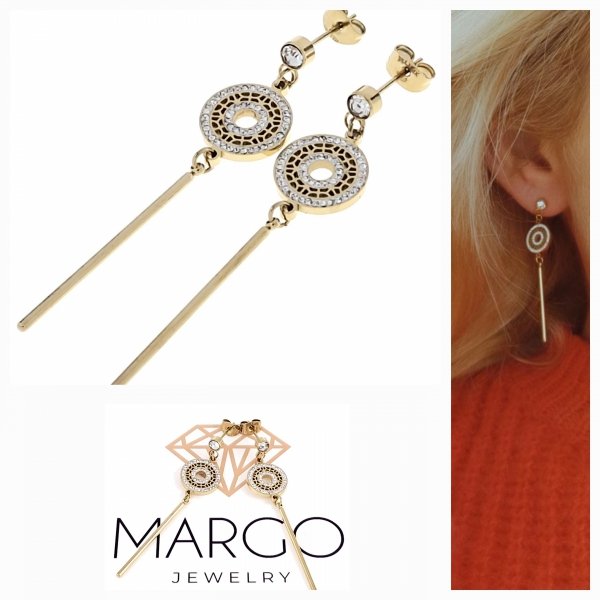 gold earrings made of stainless steel