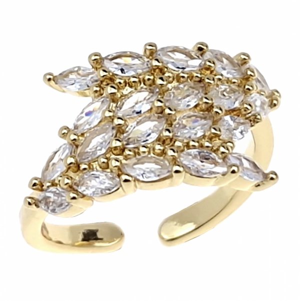 gold ring 17,00mm. gold-plated engagement xuping