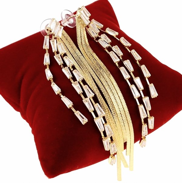 gold plated earrings with exclusive cubic zirconia