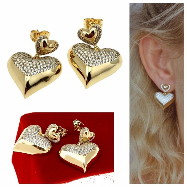 gold plated earrings with exclusive cubic zirconia