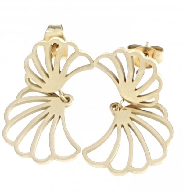 gold earrings made of stainless steel