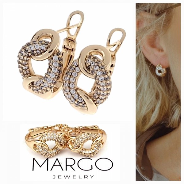 gold plated earrings with exclusive cubic zirconia