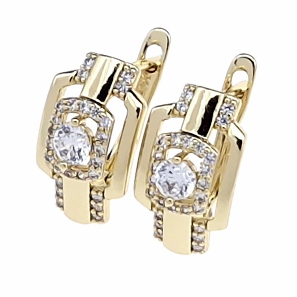 gold plated earrings with exclusive cubic zirconia
