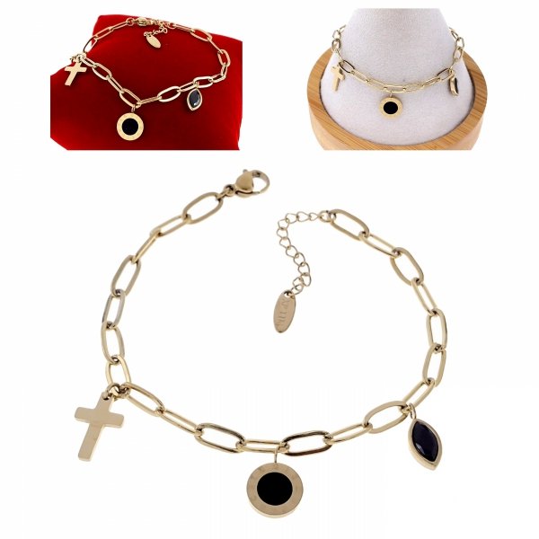 BRACELET GOLD CELEBRITY STAINLESS STEEL