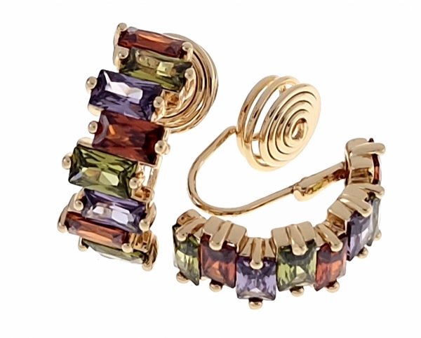 gold plated earrings with exclusive cubic zirconia