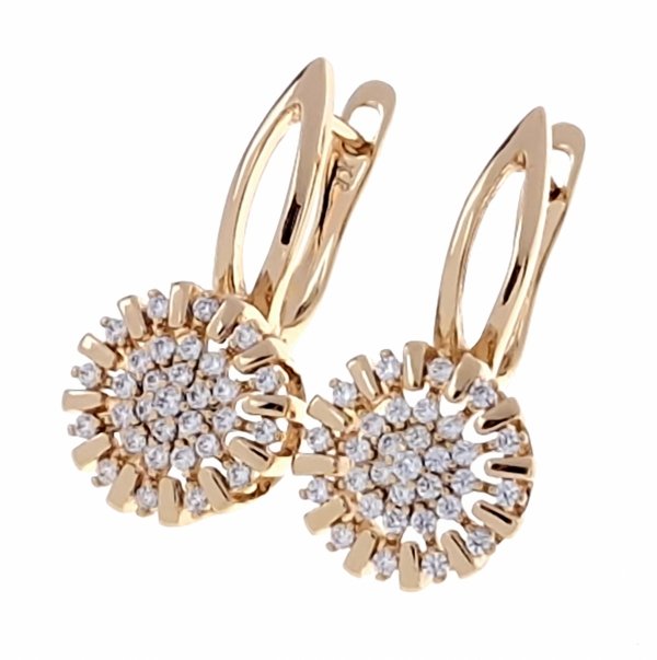 gold plated earrings with exclusive cubic zirconia
