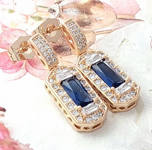 gold plated earrings with exclusive cubic zirconia