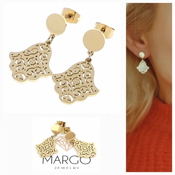 gold earrings made of stainless steel