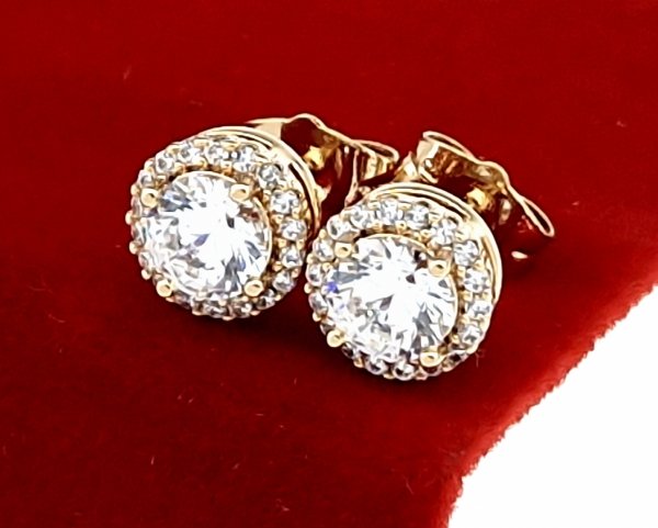 gold plated earrings with exclusive cubic zirconia