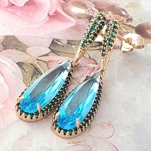 gold plated earrings with exclusive cubic zirconia