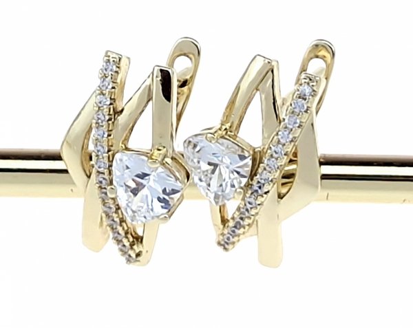 gold plated earrings with exclusive cubic zirconia