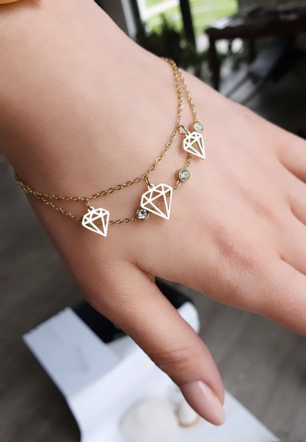 BRACELET GOLD CELEBRITY STAINLESS STEEL