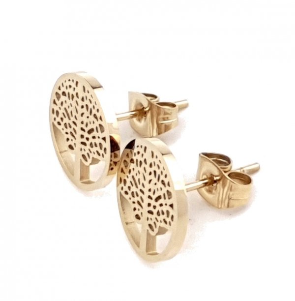 gold earrings made of stainless steel