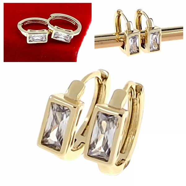 gold plated earrings with exclusive cubic zirconia
