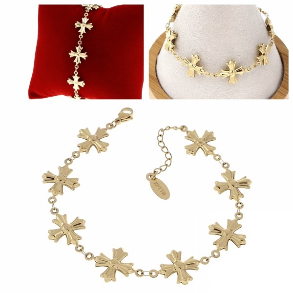 BRACELET GOLD CELEBRITY STAINLESS STEEL