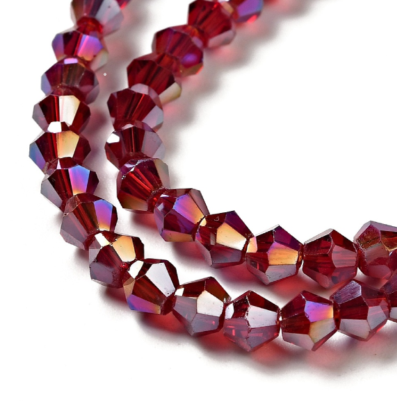 Glass beads faceted strands