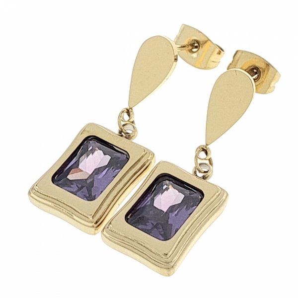gold earrings made of stainless steel