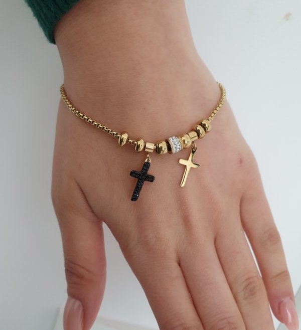 BRACELET GOLD CELEBRITY STAINLESS STEEL