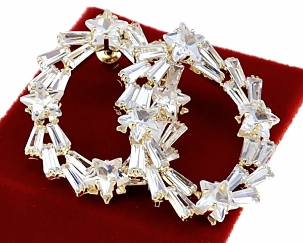 gold plated earrings with exclusive cubic zirconia