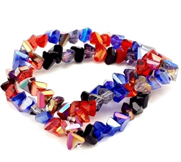 Glass beads faceted strands