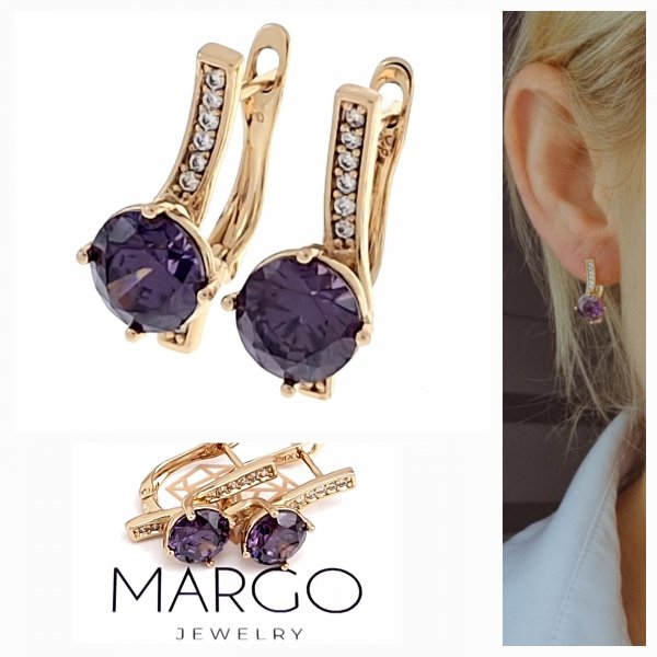 gold plated earrings with exclusive cubic zirconia