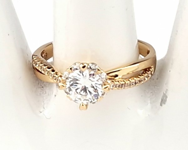 gold ring 18,60mm. gold-plated engagement xuping