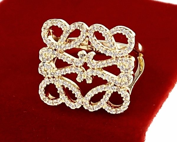 gold ring 17,00mm. gold-plated engagement xuping