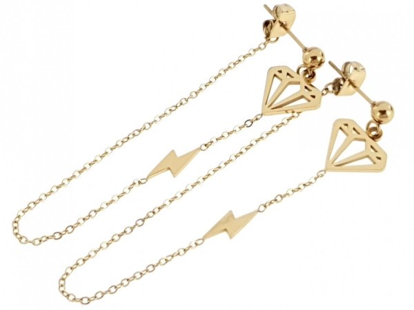 gold earrings made of stainless steel
